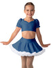 Solid Lycra Sweetheart Puff Sleeve Crop Top with Triangle Back and Ruffles