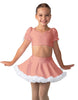 Solid Lycra Sweetheart Puff Sleeve Crop Top with Triangle Back and Ruffles