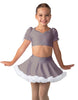 Solid Lycra Sweetheart Puff Sleeve Crop Top with Triangle Back and Ruffles