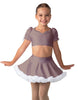 Solid Lycra Sweetheart Puff Sleeve Crop Top with Triangle Back and Ruffles