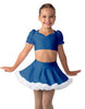 Solid Lycra Sweetheart Puff Sleeve Crop Top with Triangle Back and Ruffles