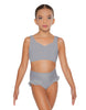 Solid Lycra Sweetheart Crop Top with Strap