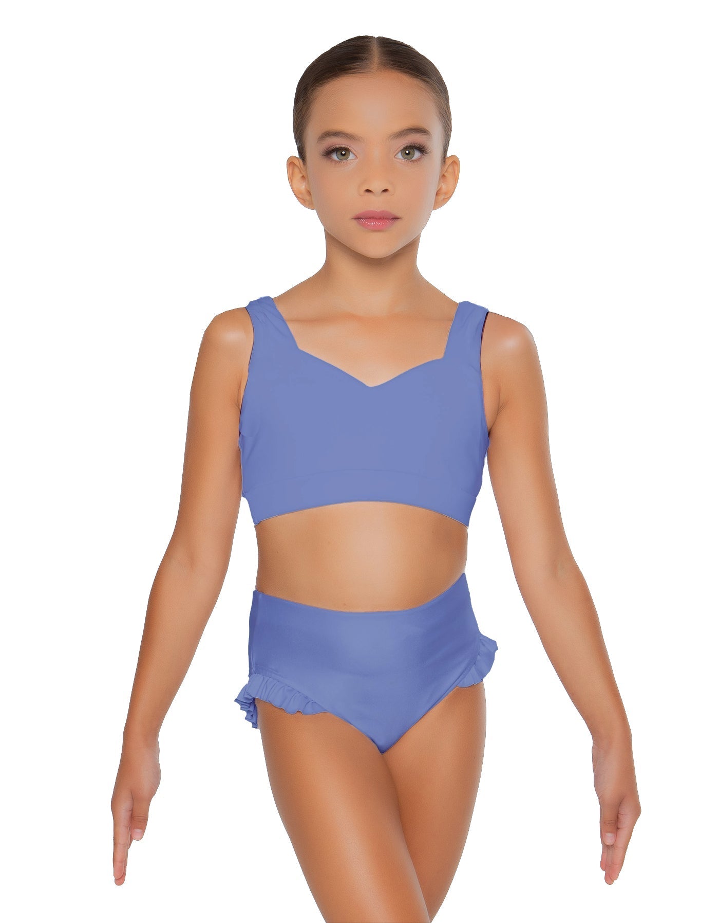 Solid Lycra Sweetheart Crop Top with Strap