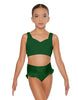 Solid Lycra Sweetheart Crop Top with Strap