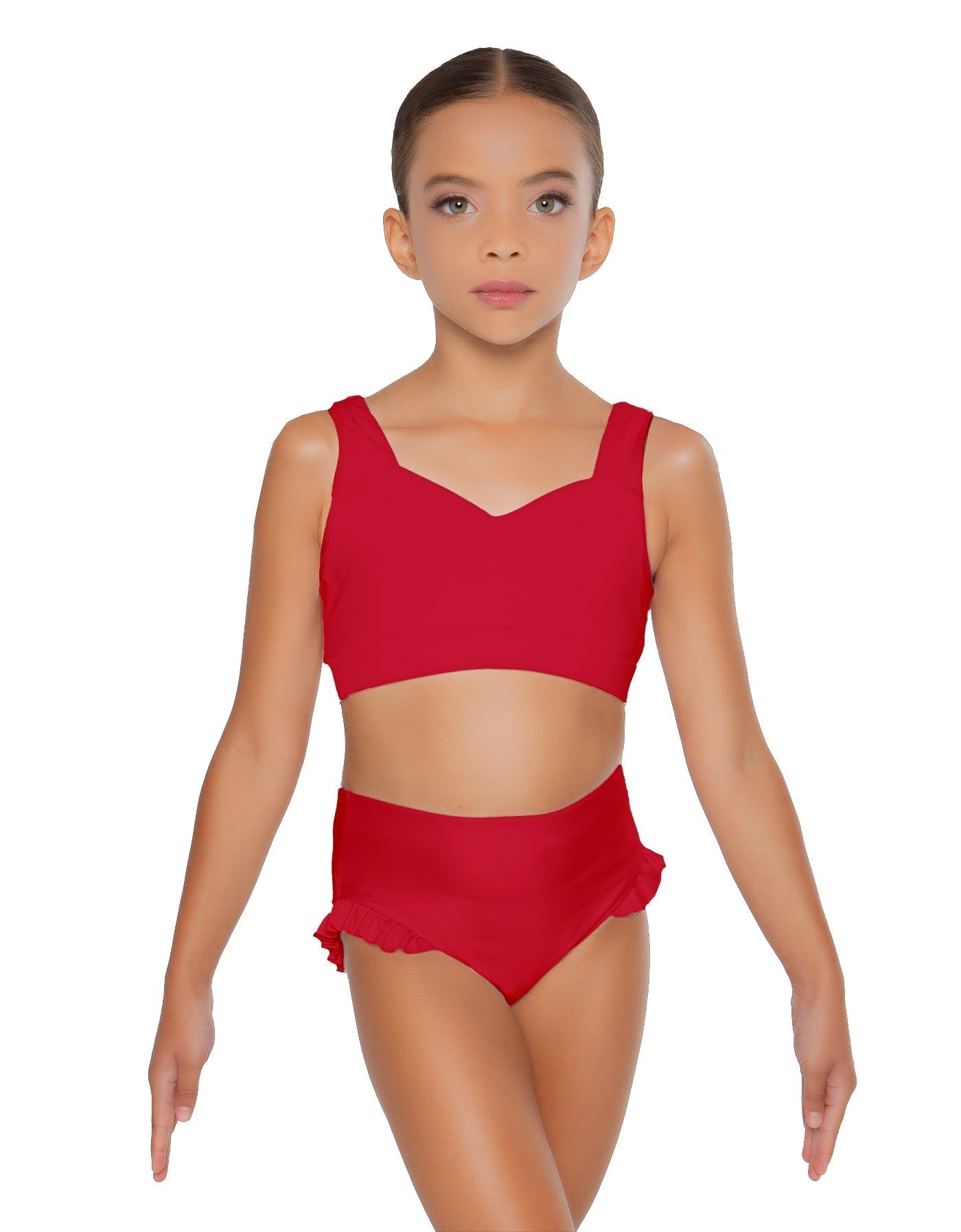Solid Lycra Sweetheart Crop Top with Strap