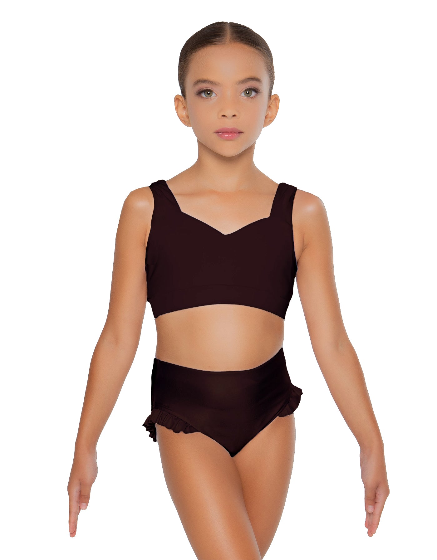 Solid Lycra Sweetheart Crop Top with Strap