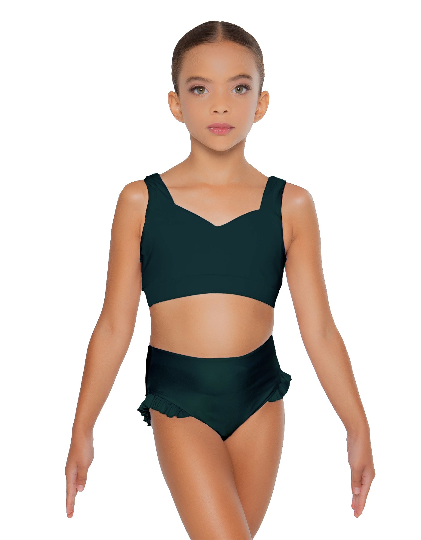 Solid Lycra Sweetheart Crop Top with Strap