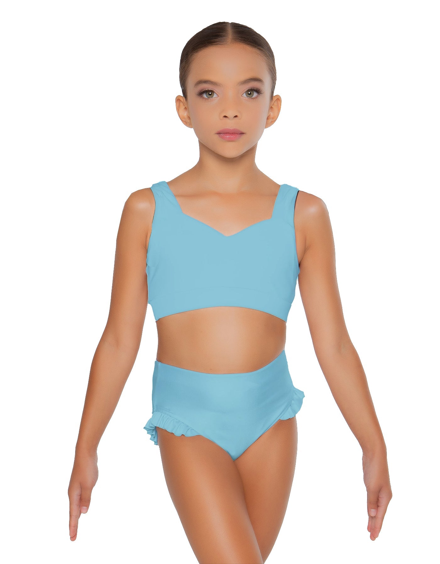 Solid Lycra Sweetheart Crop Top with Strap