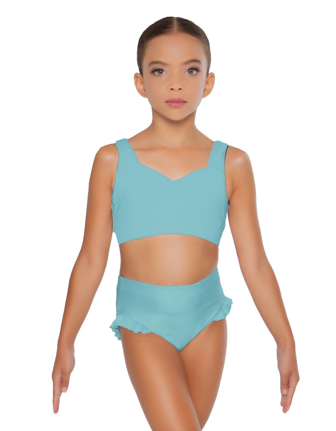 Solid Lycra Sweetheart Crop Top with Strap
