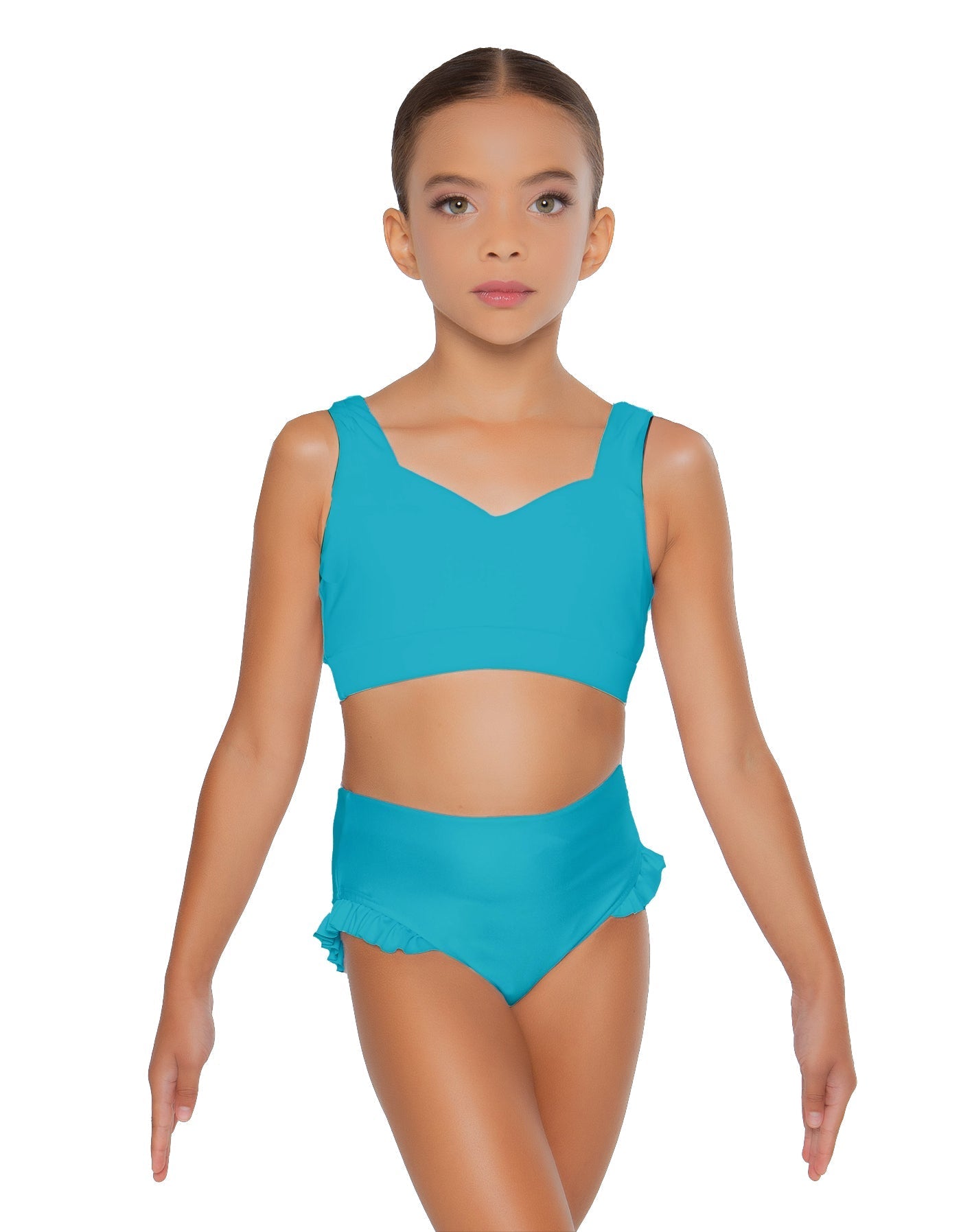 Solid Lycra Sweetheart Crop Top with Strap