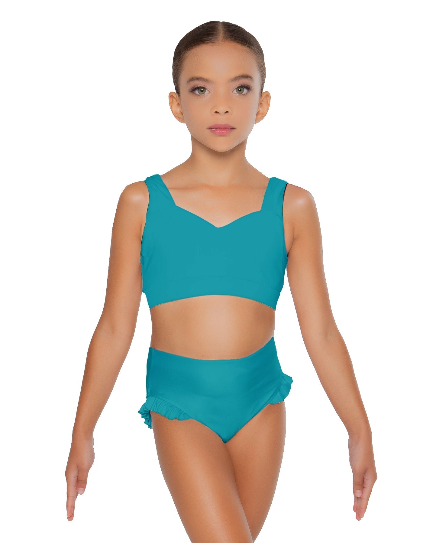 Solid Lycra Sweetheart Crop Top with Strap