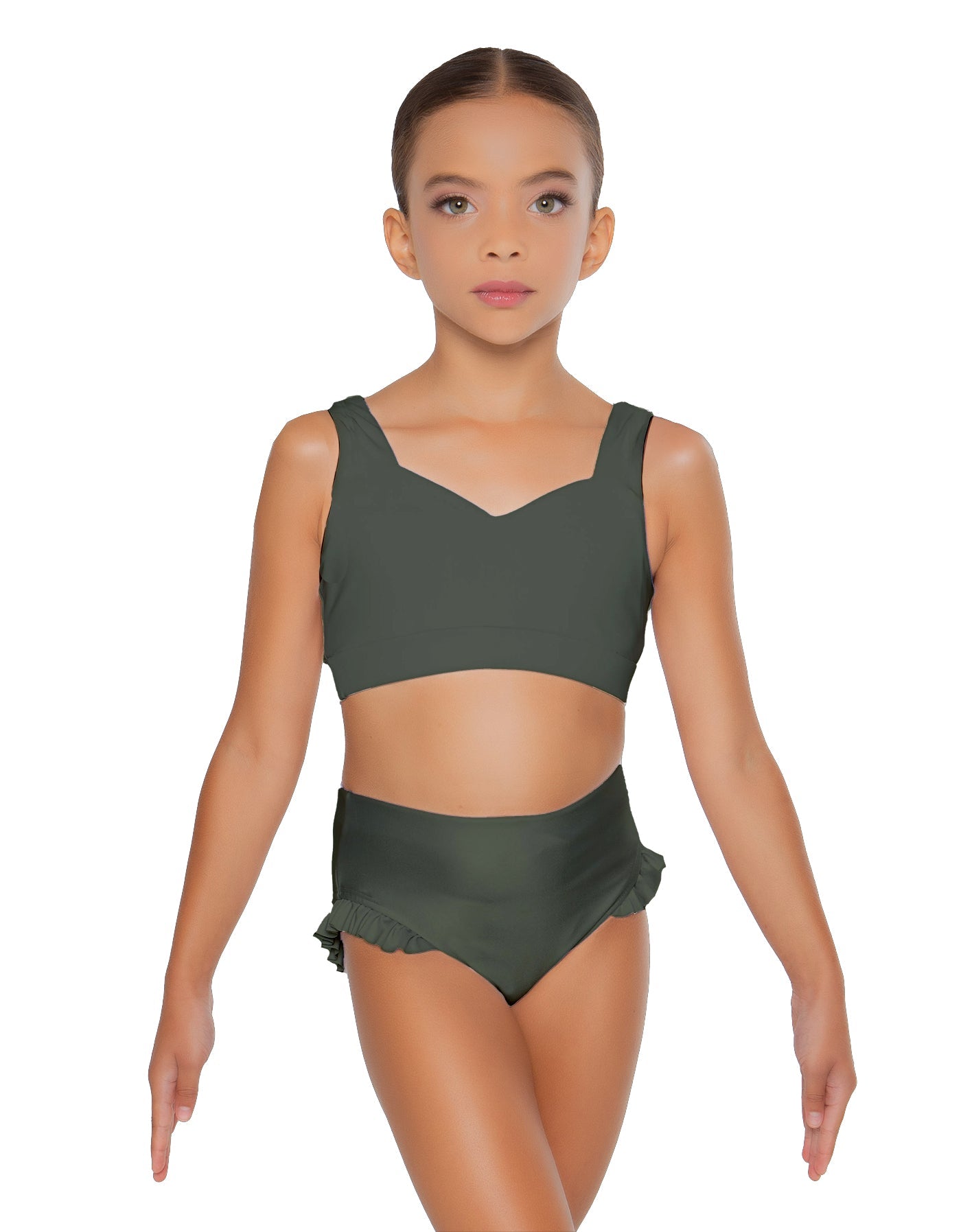 Solid Lycra Sweetheart Crop Top with Strap
