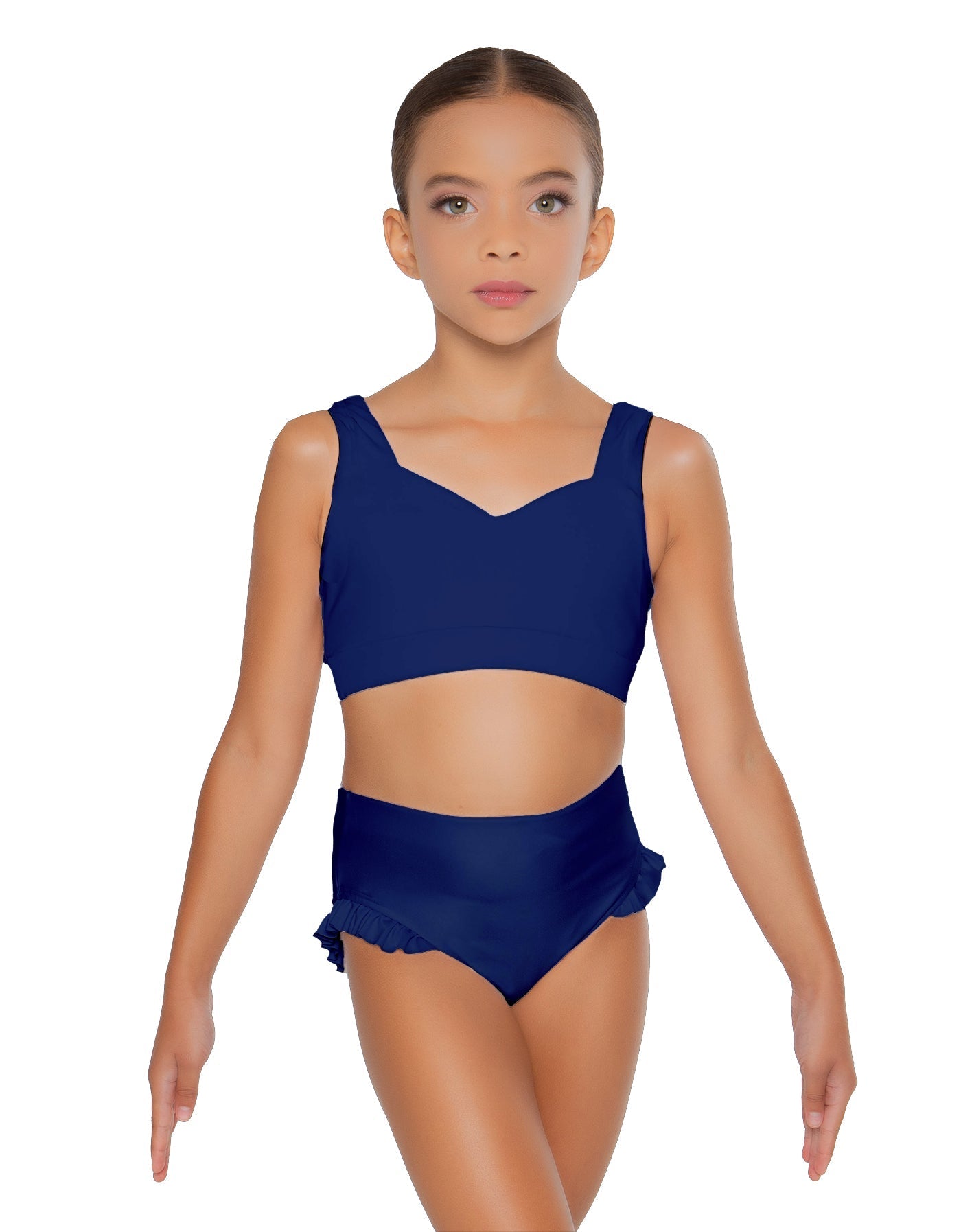 Solid Lycra Sweetheart Crop Top with Strap