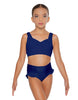 Solid Lycra Sweetheart Crop Top with Strap