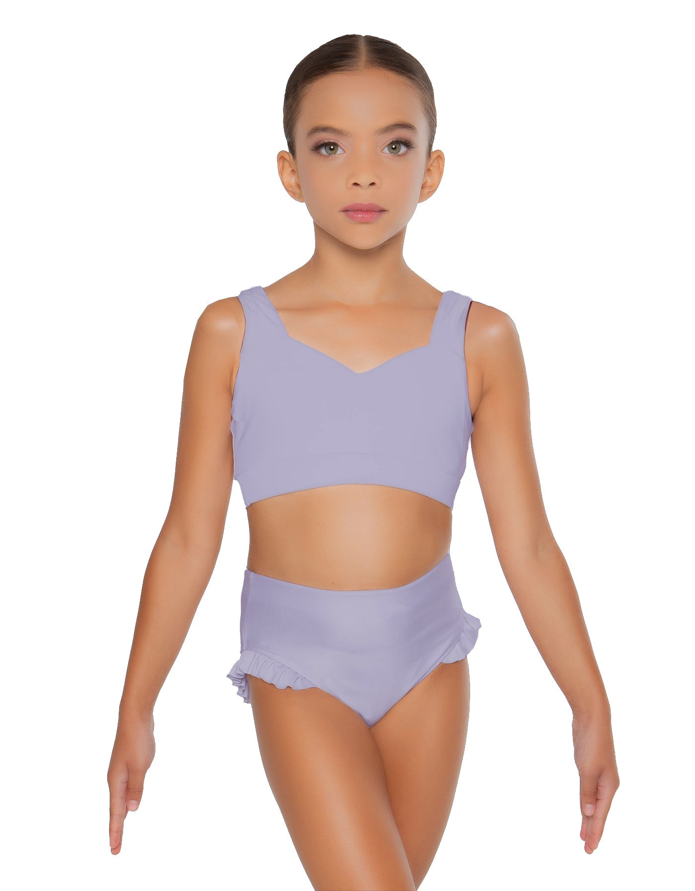 Solid Lycra Sweetheart Crop Top with Strap