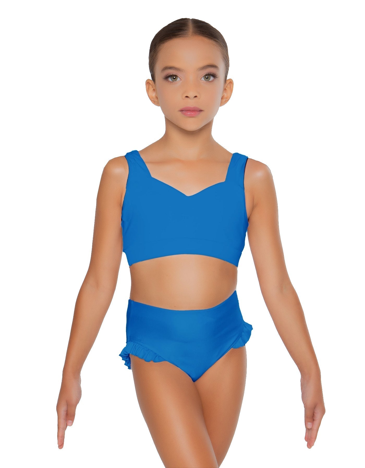 Solid Lycra Sweetheart Crop Top with Strap