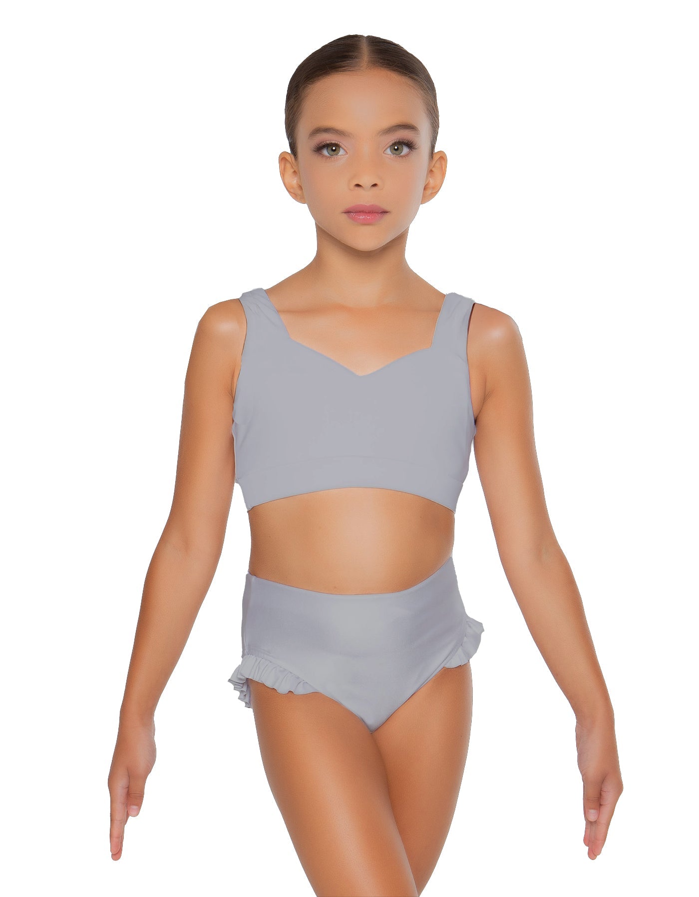 Solid Lycra Sweetheart Crop Top with Strap