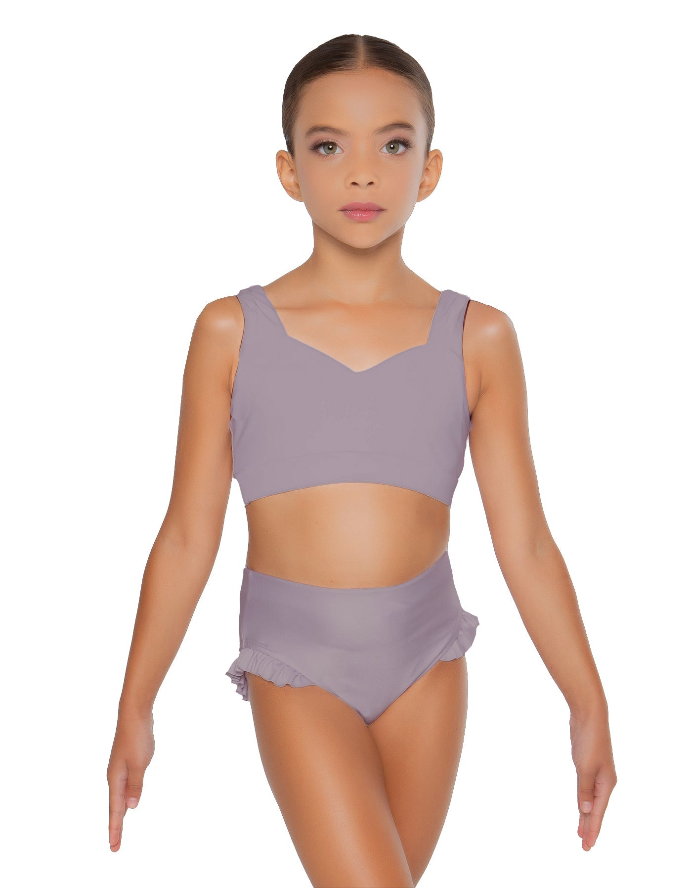 Solid Lycra Sweetheart Crop Top with Strap