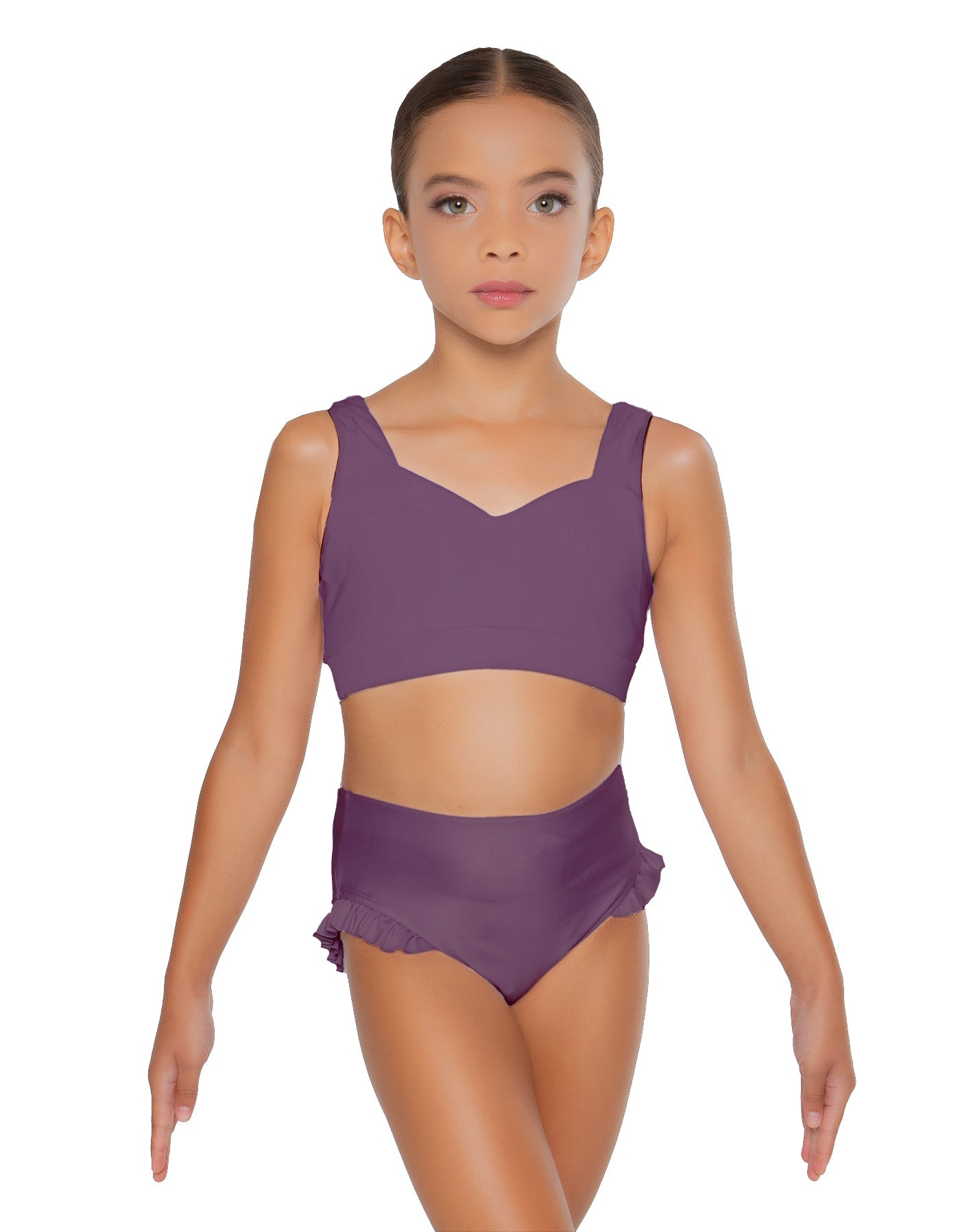 Solid Lycra Sweetheart Crop Top with Strap