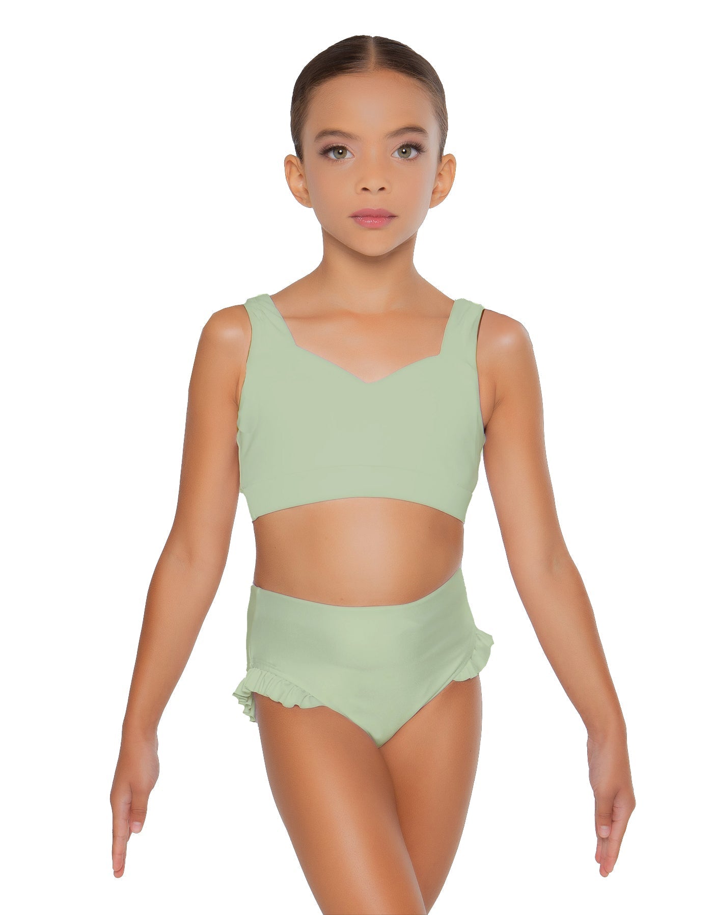 Solid Lycra Sweetheart Crop Top with Strap