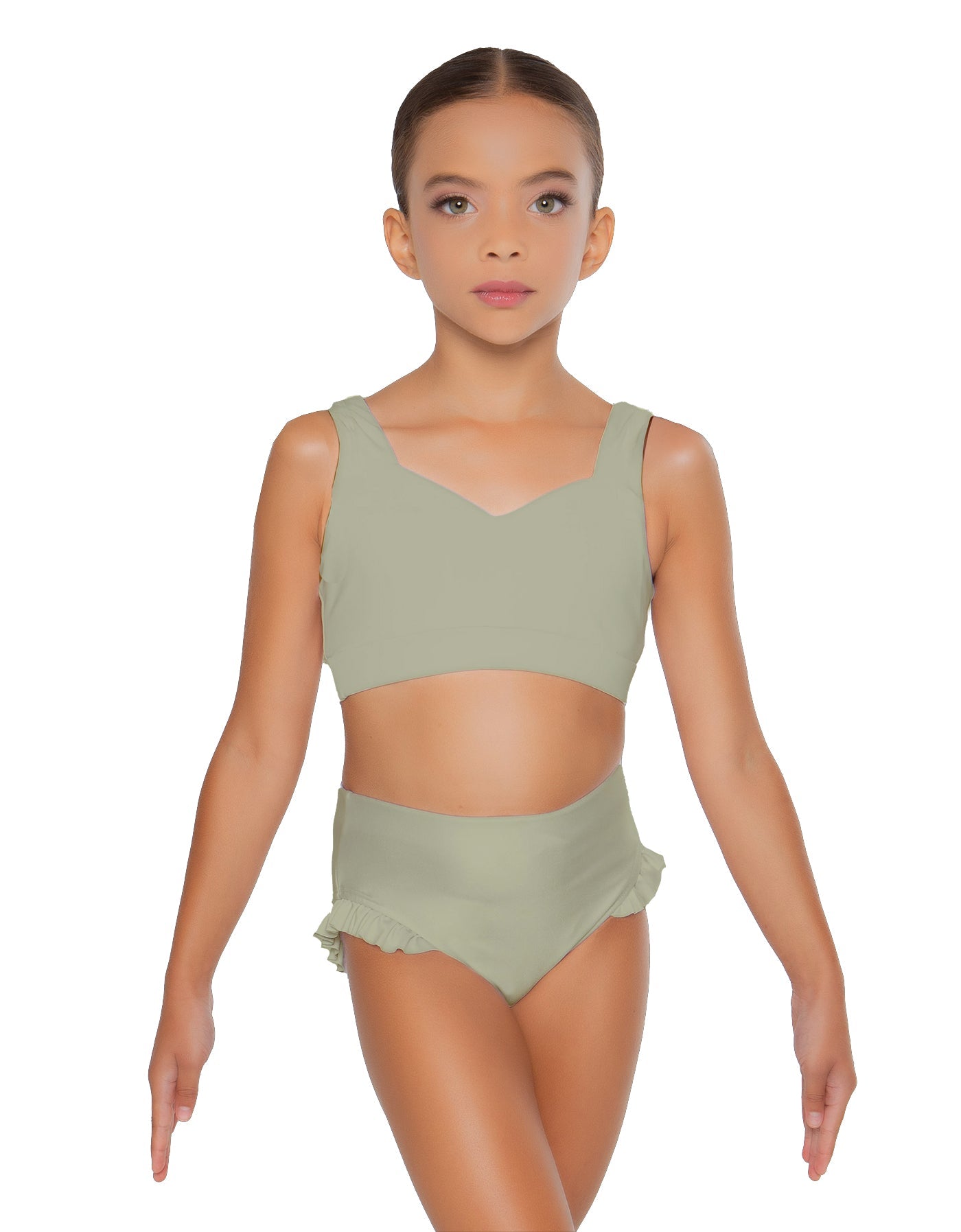 Solid Lycra Sweetheart Crop Top with Strap