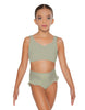 Solid Lycra Sweetheart Crop Top with Strap