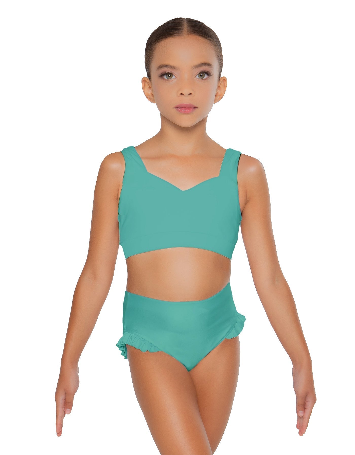 Solid Lycra Sweetheart Crop Top with Strap