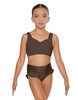 Solid Lycra Sweetheart Crop Top with Strap