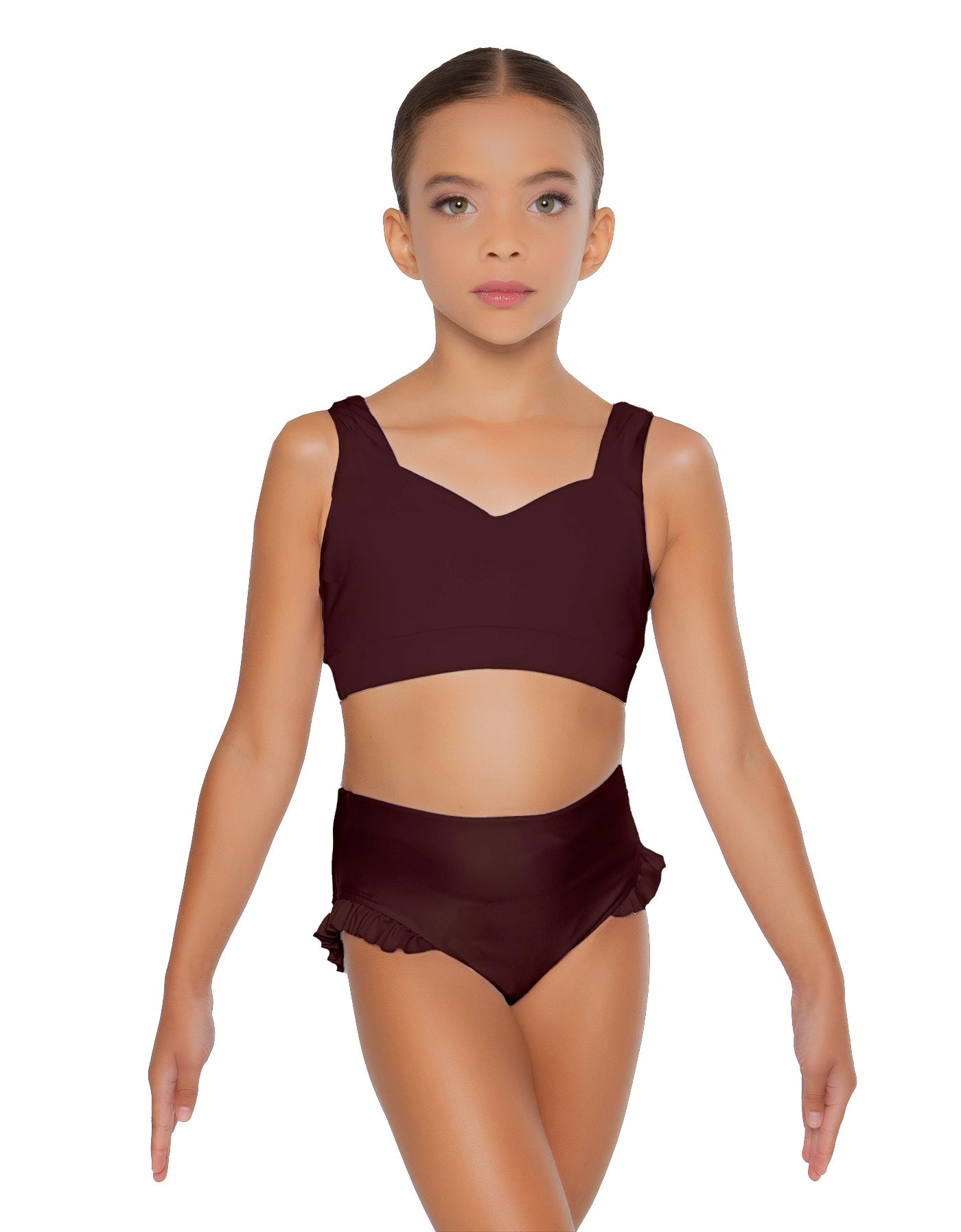 Solid Lycra Sweetheart Crop Top with Strap