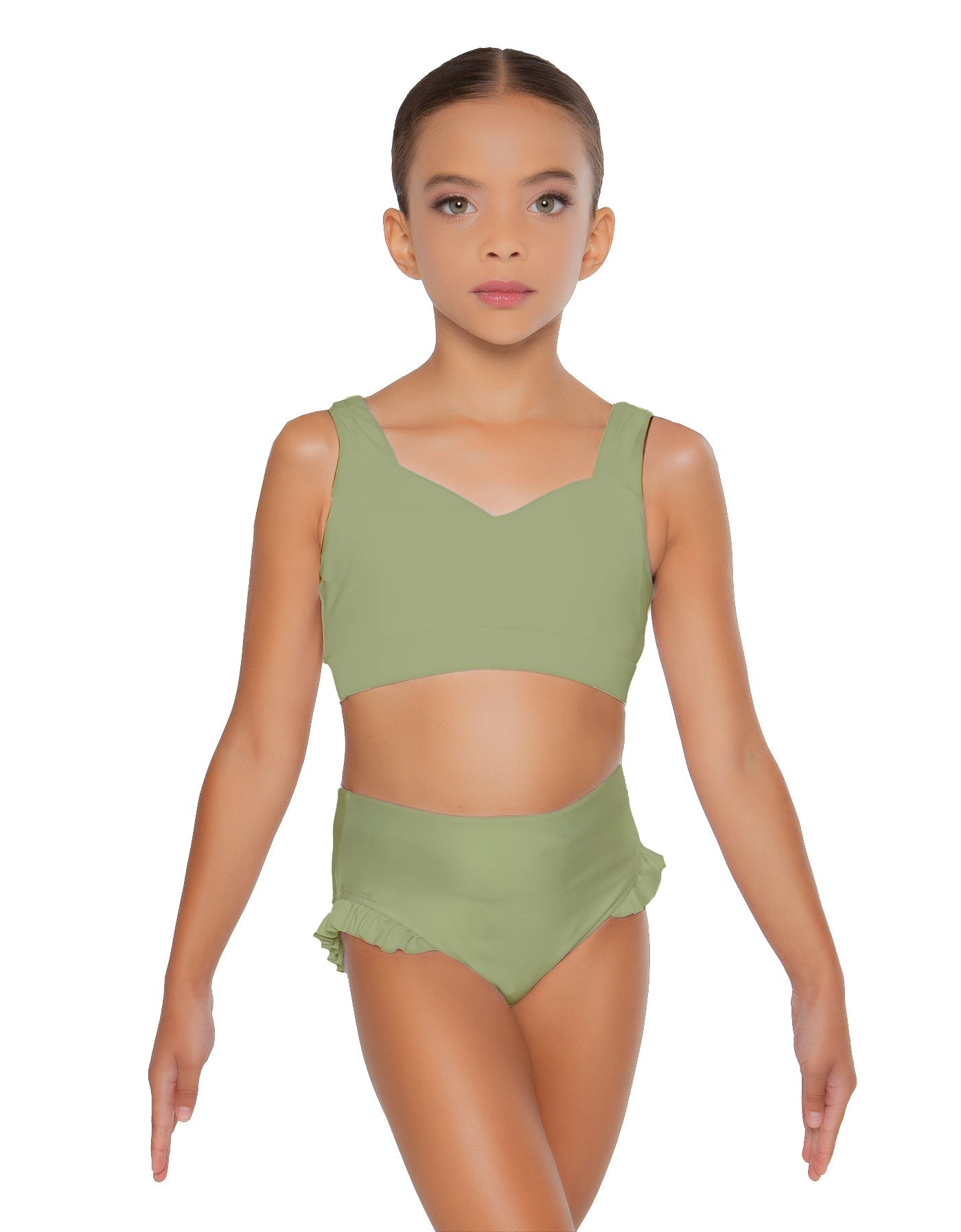 Solid Lycra Sweetheart Crop Top with Strap