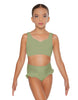 Solid Lycra Sweetheart Crop Top with Strap
