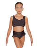 Solid Lycra Sweetheart Crop Top with Strap