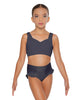 Solid Lycra Sweetheart Crop Top with Strap