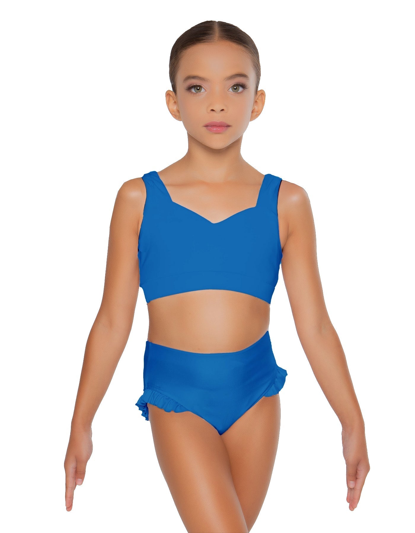Solid Lycra Sweetheart Crop Top with Strap