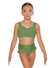Solid Lycra Sweetheart Crop Top with Strap