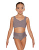 Solid Lycra Sweetheart Crop Top with Strap