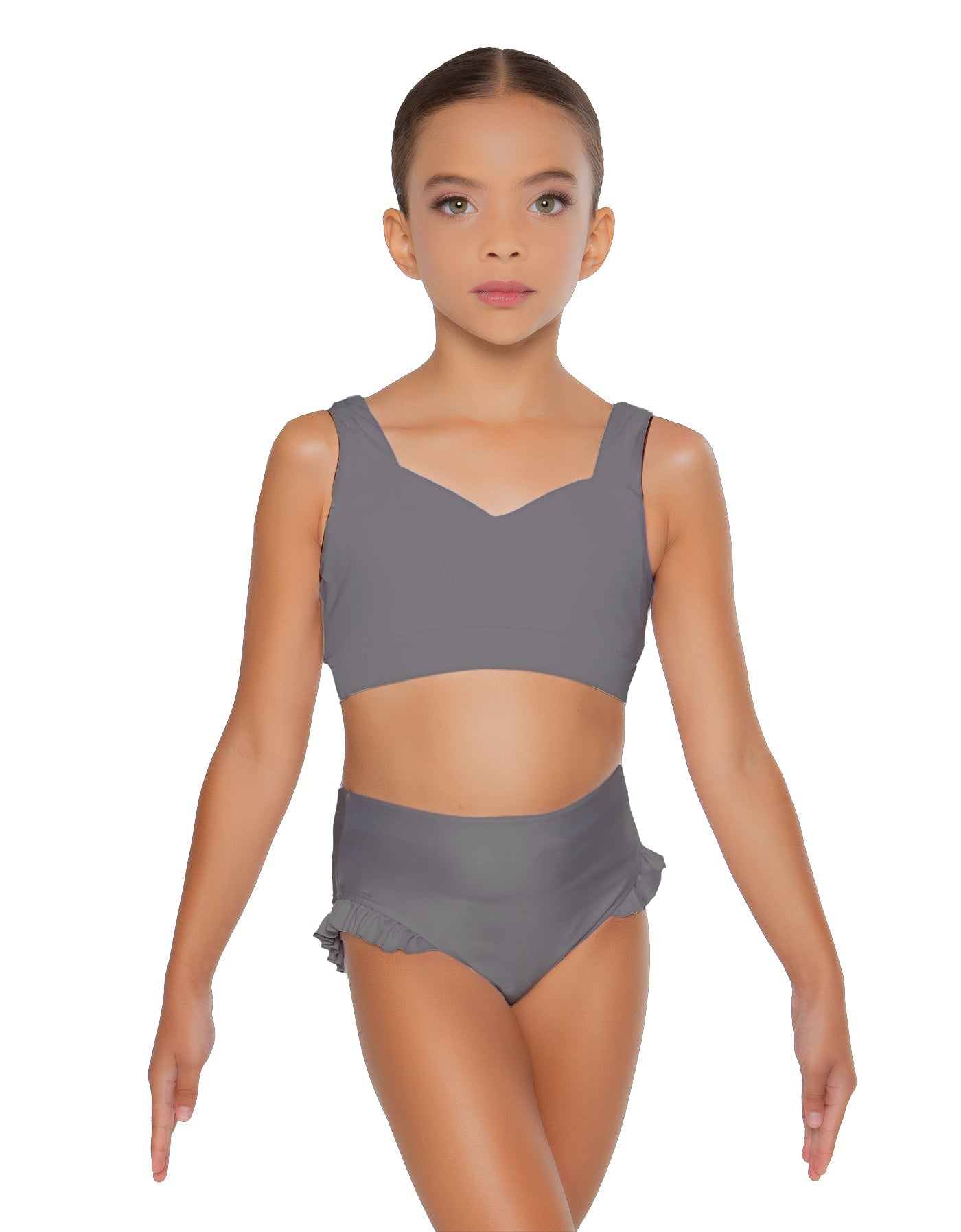 Solid Lycra Sweetheart Crop Top with Strap