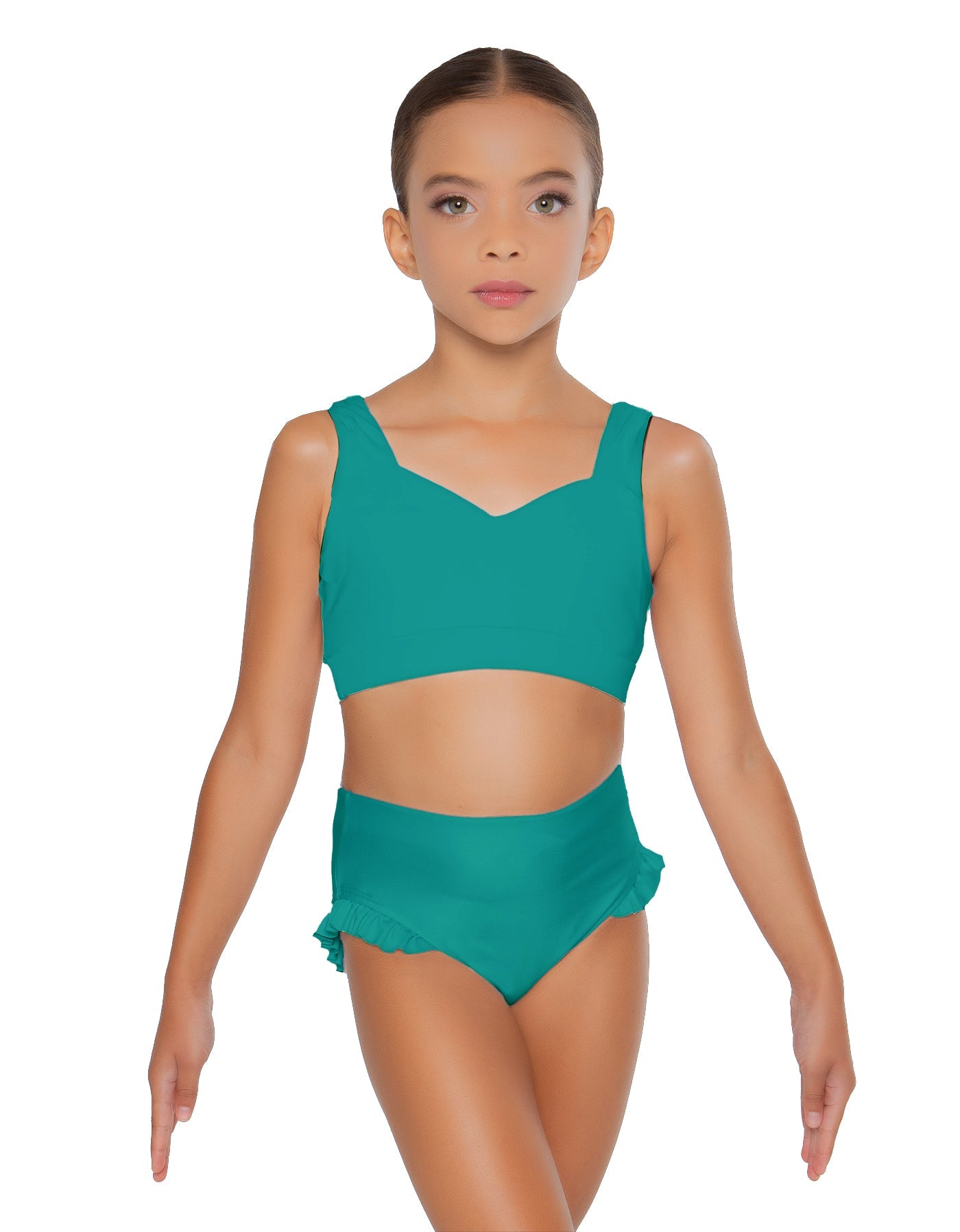 Solid Lycra Sweetheart Crop Top with Strap