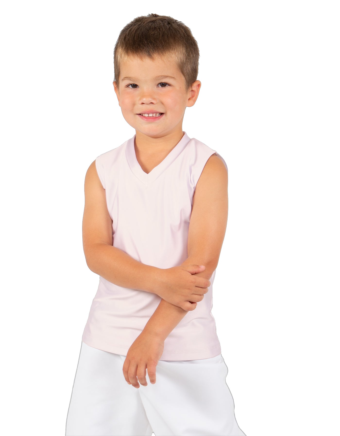 Solid Lycra Sleeveless Vneck Boys Tank