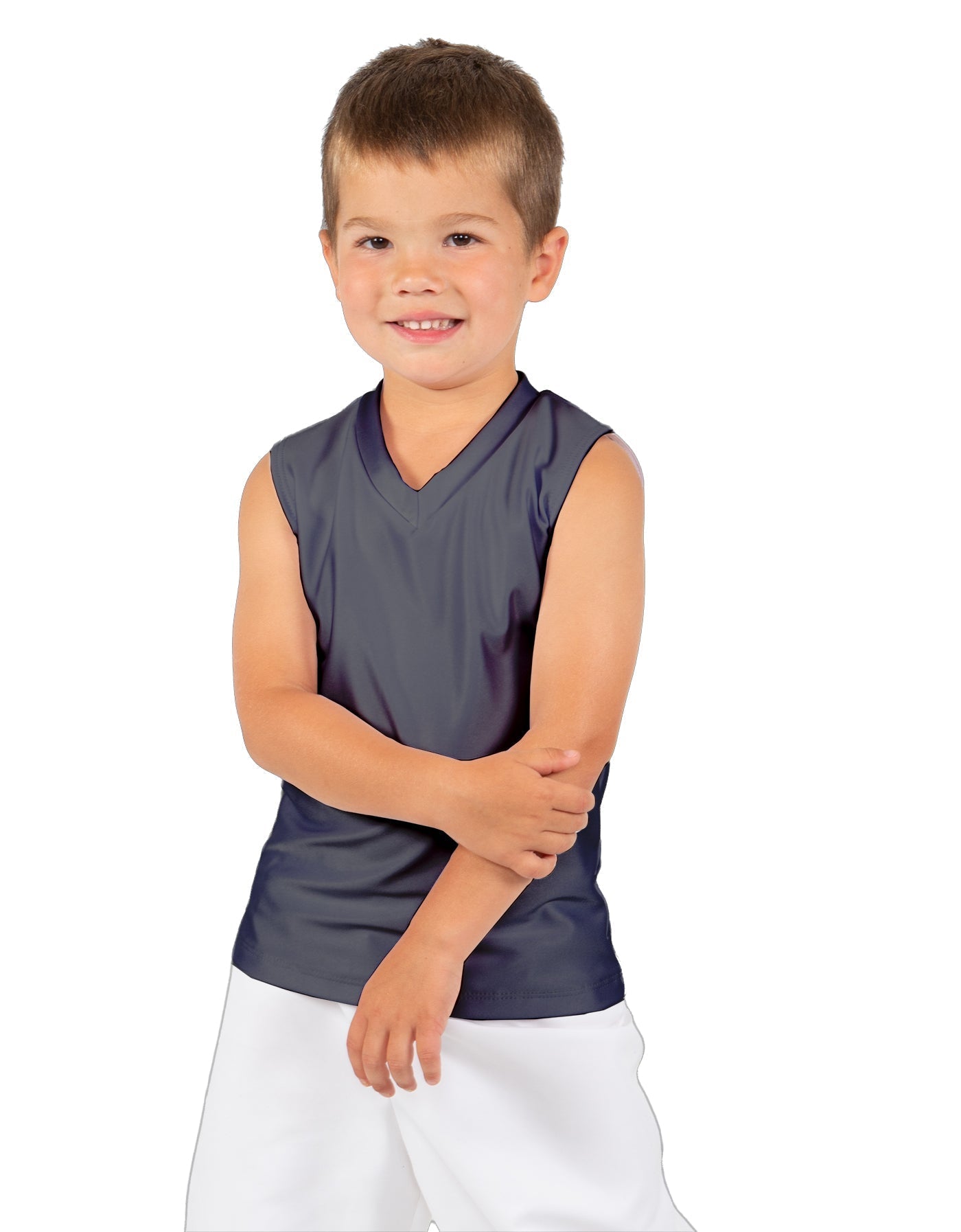 Solid Lycra Sleeveless Vneck Boys Tank