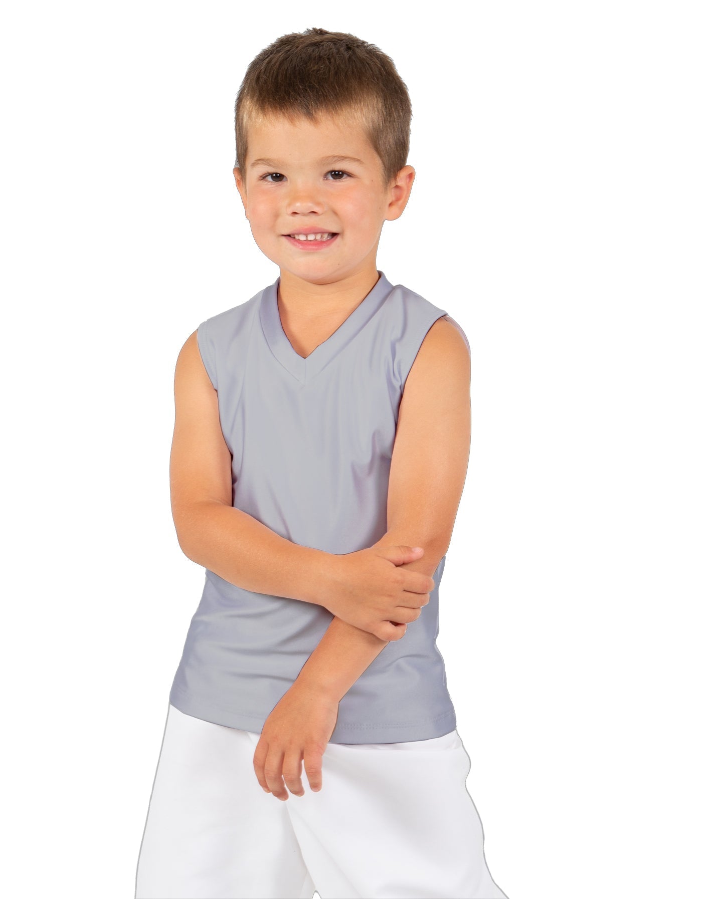 Solid Lycra Sleeveless Vneck Boys Tank