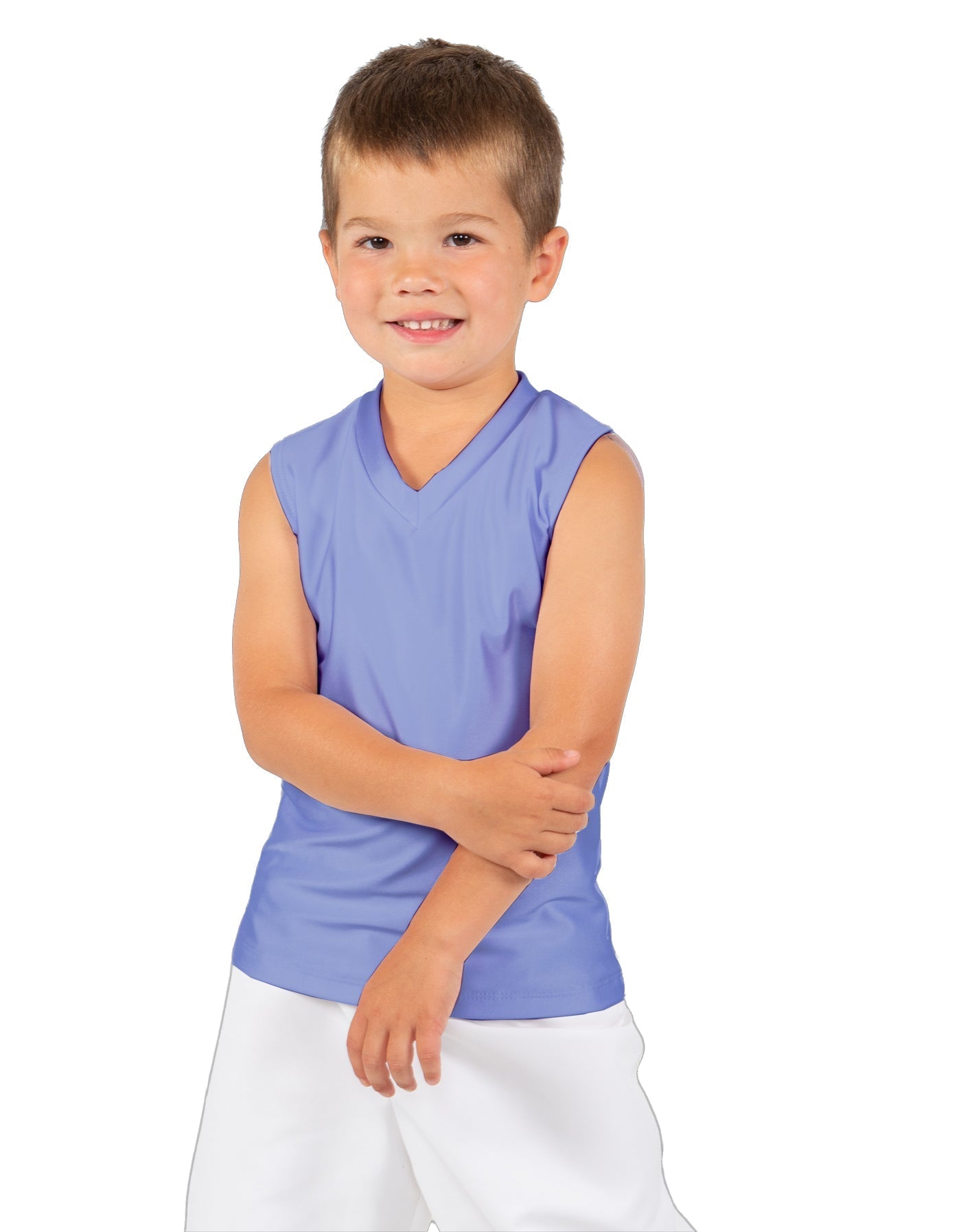 Solid Lycra Sleeveless Vneck Boys Tank