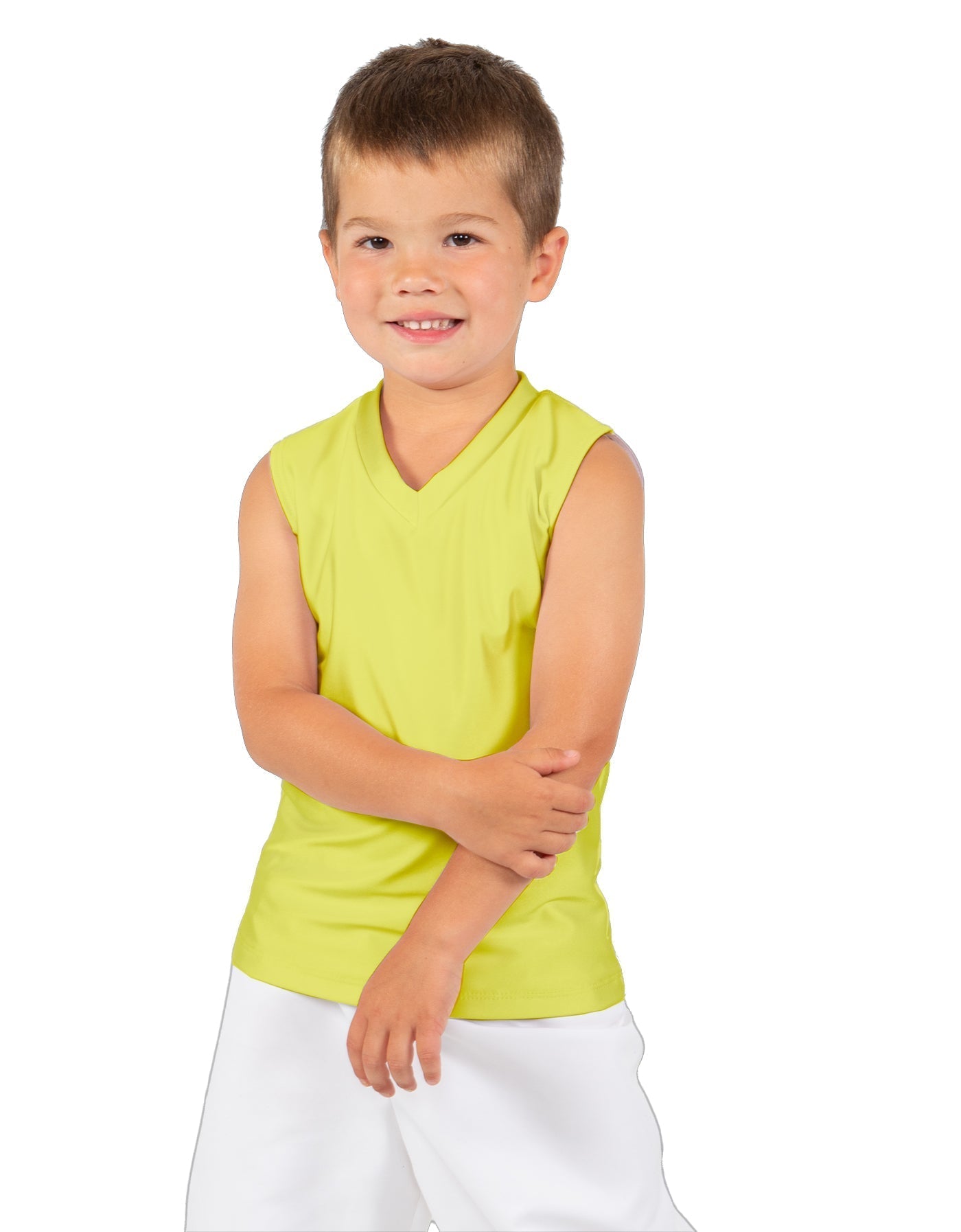 Solid Lycra Sleeveless Vneck Boys Tank