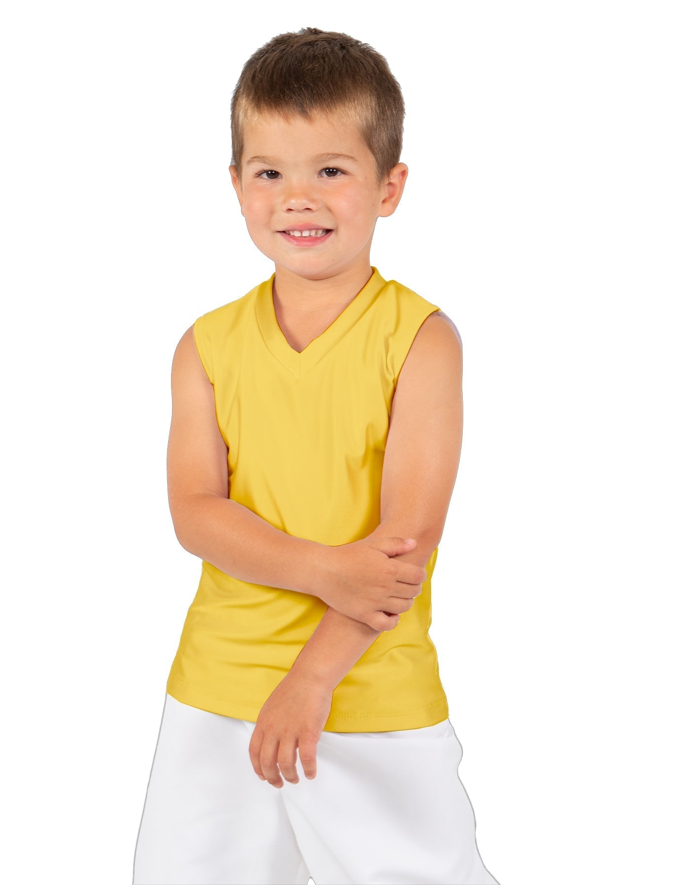 Solid Lycra Sleeveless Vneck Boys Tank