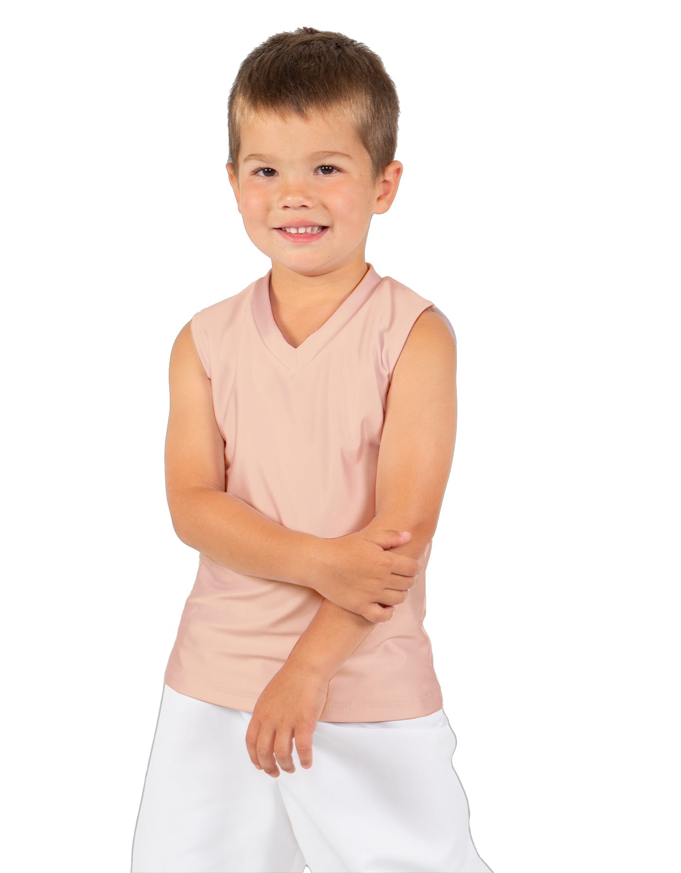 Solid Lycra Sleeveless Vneck Boys Tank