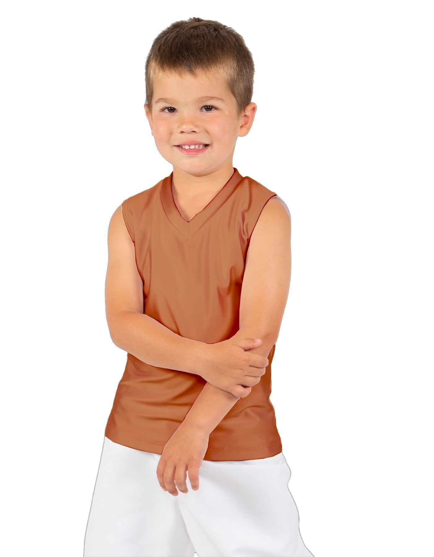 Solid Lycra Sleeveless Vneck Boys Tank