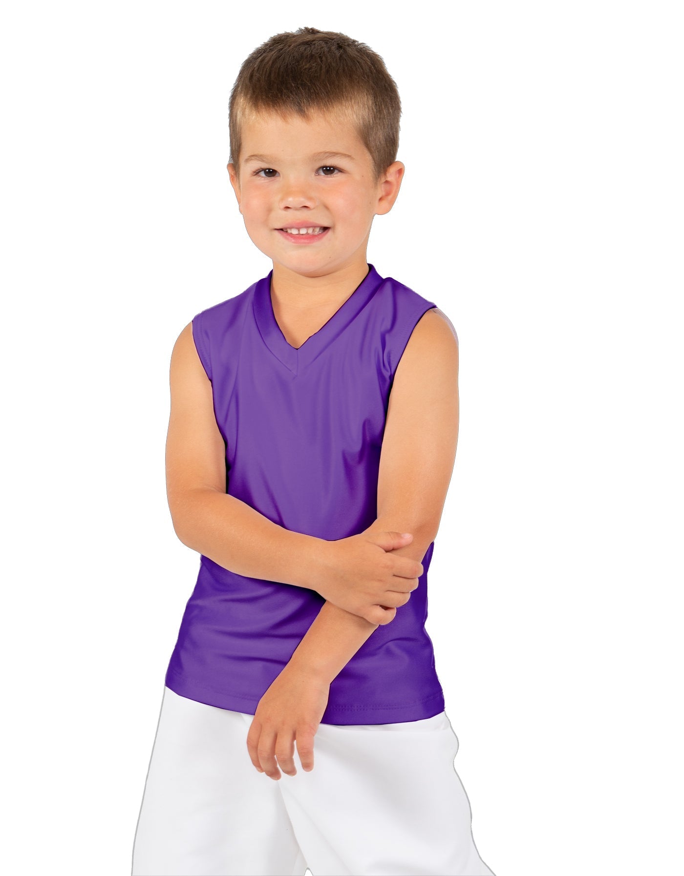 Solid Lycra Sleeveless Vneck Boys Tank