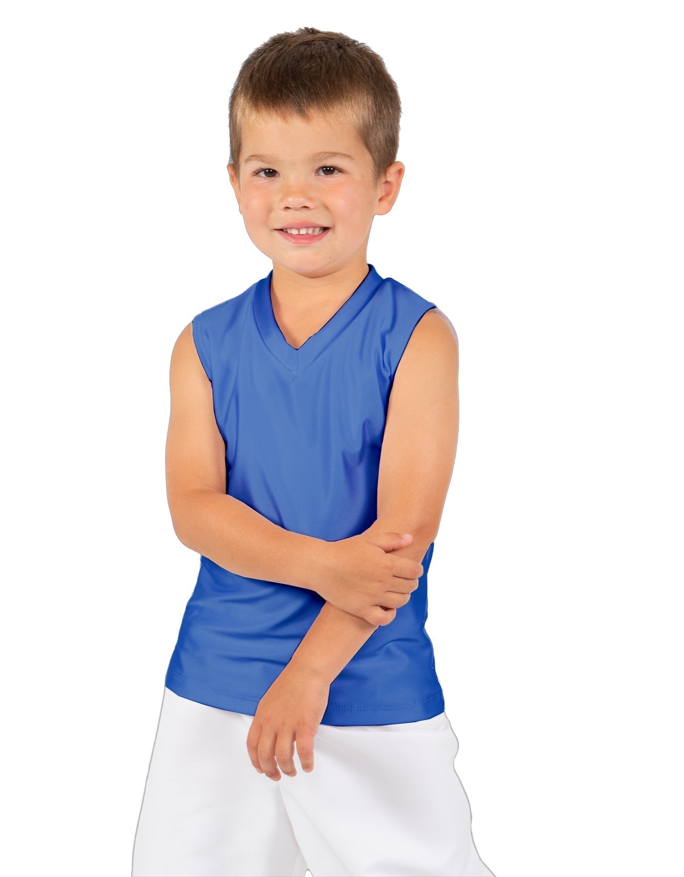 Solid Lycra Sleeveless Vneck Boys Tank