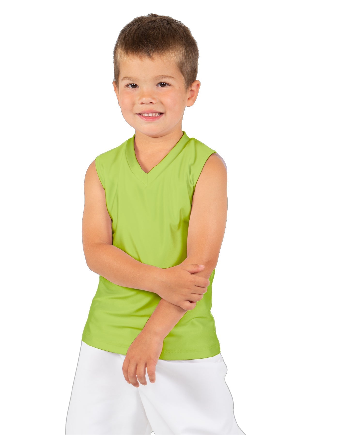 Solid Lycra Sleeveless Vneck Boys Tank