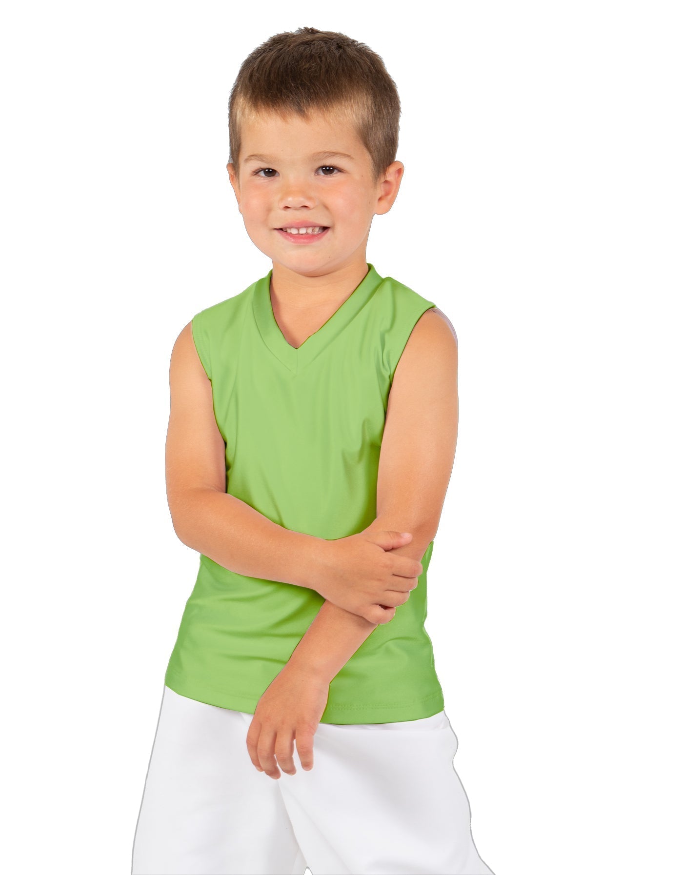 Solid Lycra Sleeveless Vneck Boys Tank